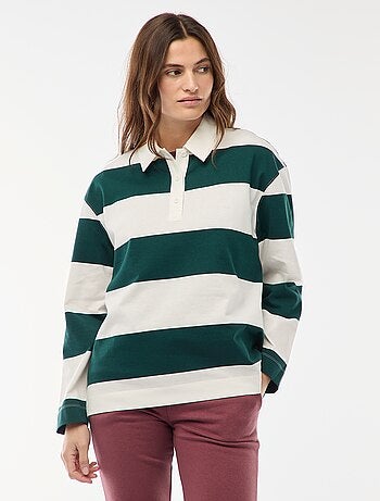 Polo estilo rugby de manga larga