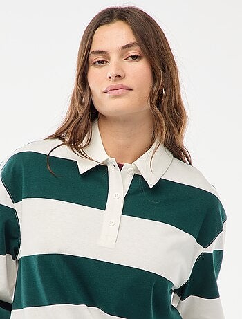 Polo estilo rugby de manga larga