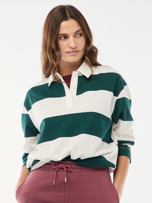 Polo estilo rugby de manga larga - Kiabi