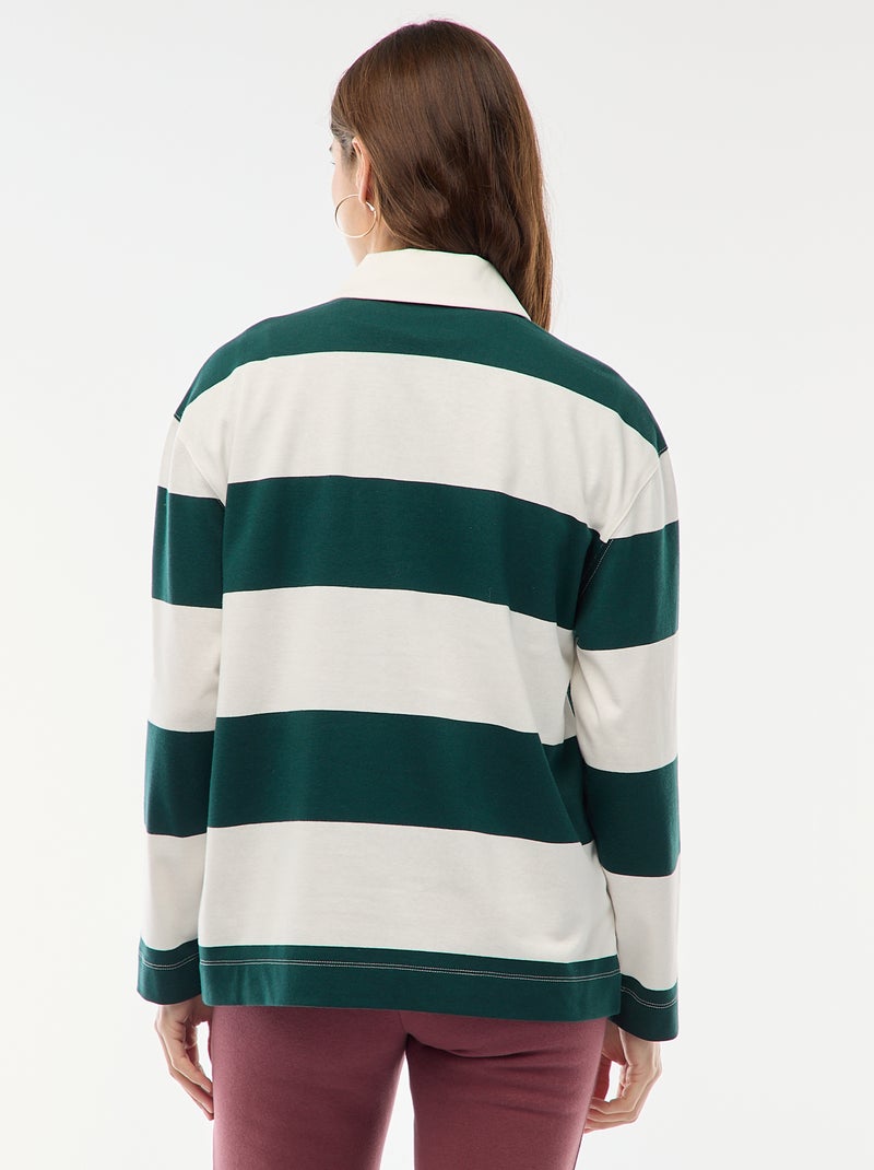 Polo estilo rugby de manga larga Beige - Kiabi