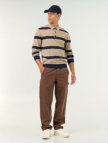 Polo estilo rugby de manga larga