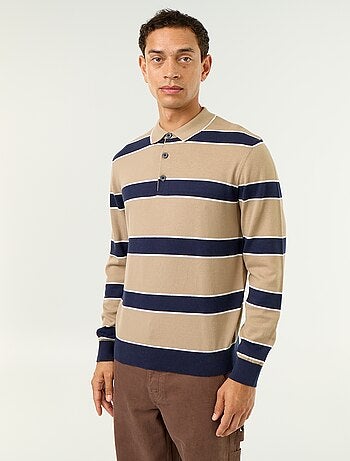 Polo estilo rugby de manga larga
