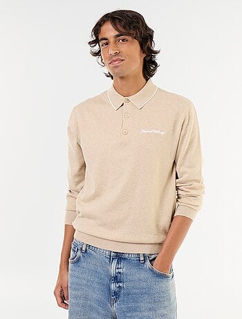 Polo estilo rugby de manga larga