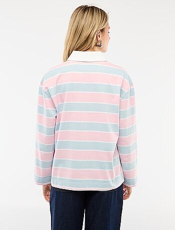 Polo estilo rugby de manga larga