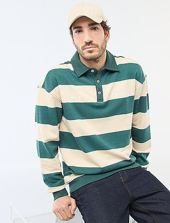 Polo estilo rugby de manga larga