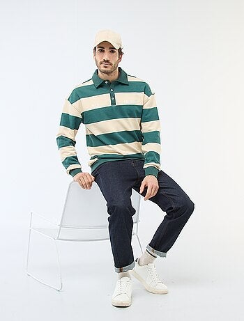 Polo estilo rugby de manga larga