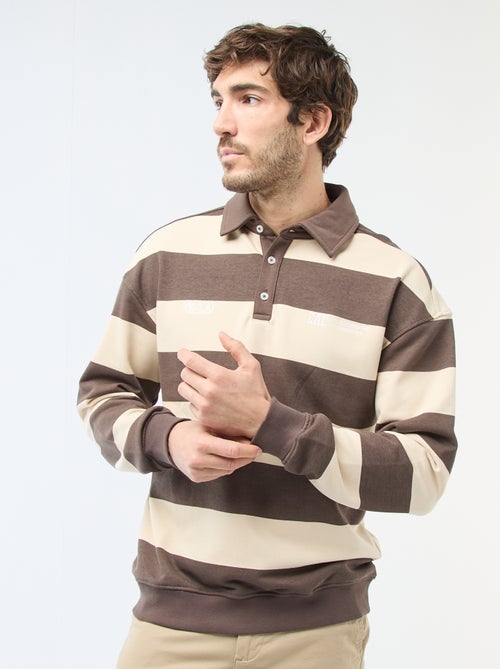 Polo estilo rugby de manga larga - Kiabi