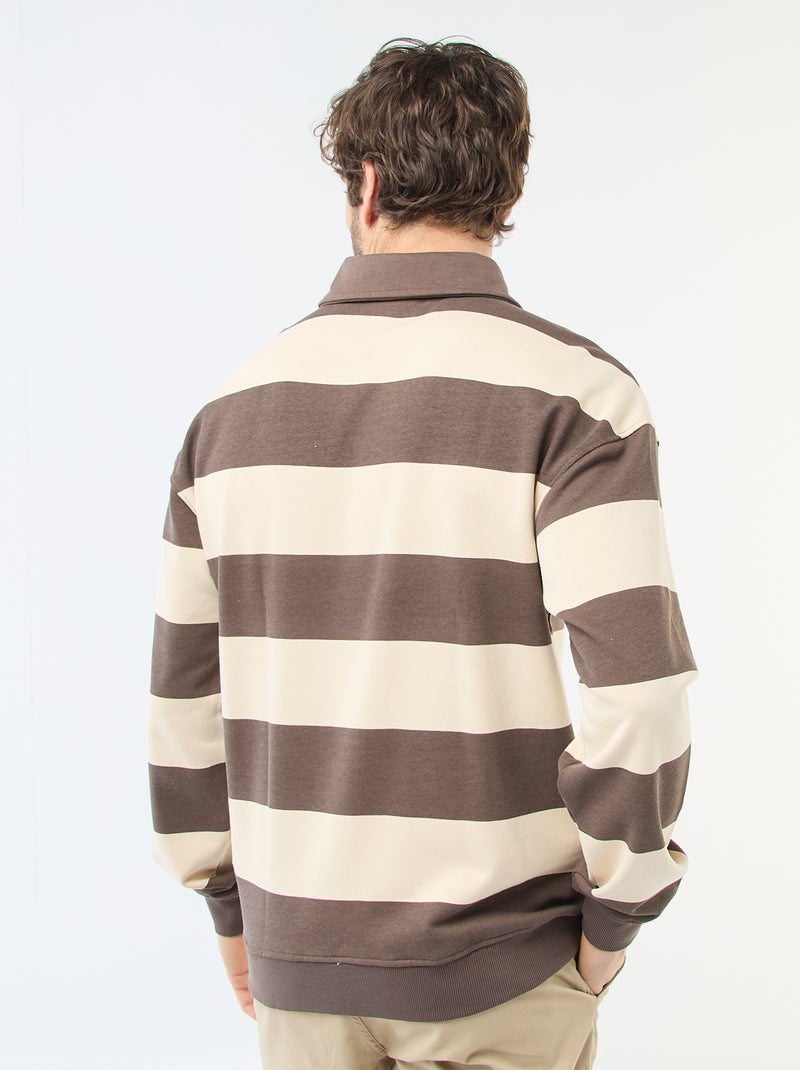 Polo estilo rugby de manga larga Blanco - Kiabi