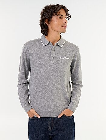 Polo estilo rugby de manga larga