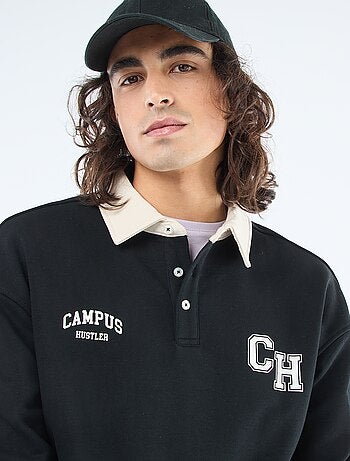 Polo estilo rugby de manga larga