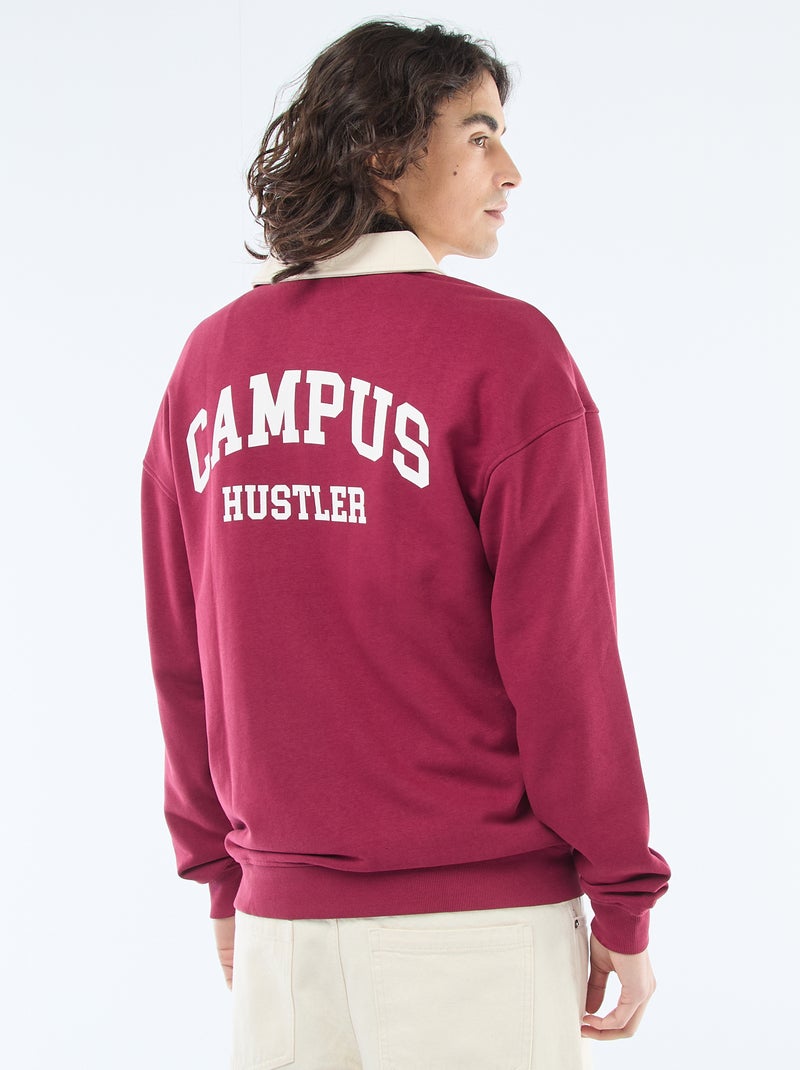 Polo estilo rugby de manga larga Rojo - Kiabi