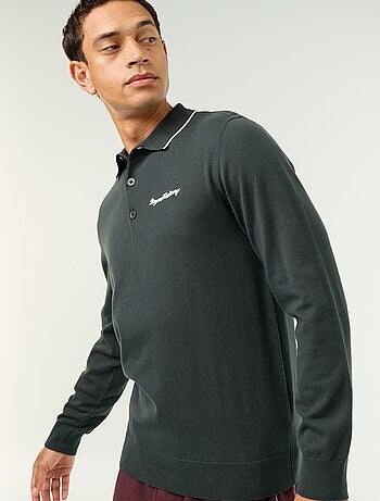 Polo estilo rugby de manga larga