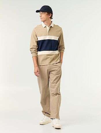 Polo estilo rugby manga larga
