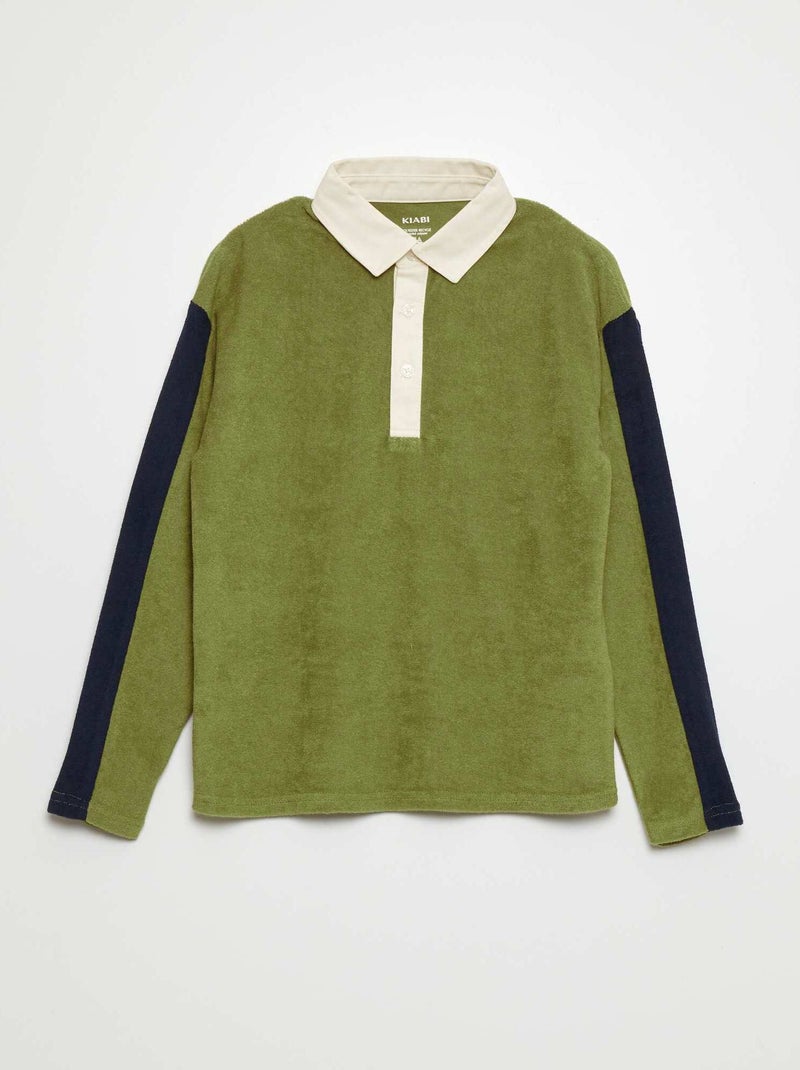 Polo estilo rugby VERDE - Kiabi