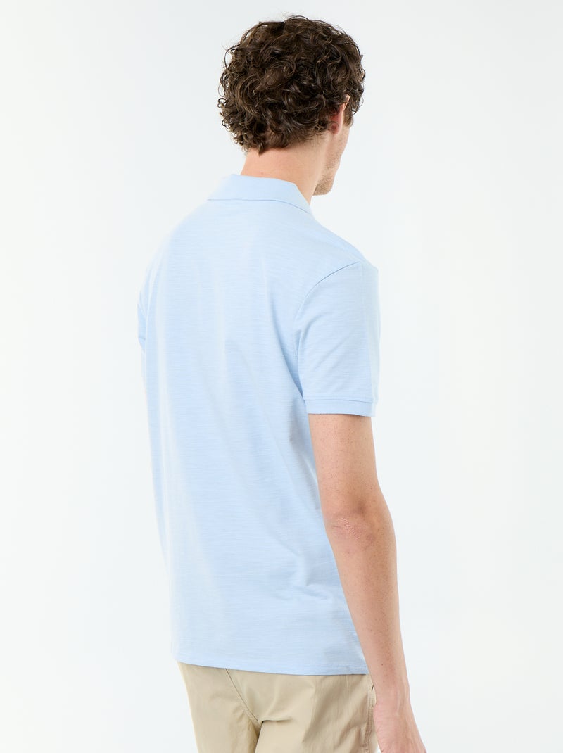 Polo liso de manga corta Azul - Kiabi