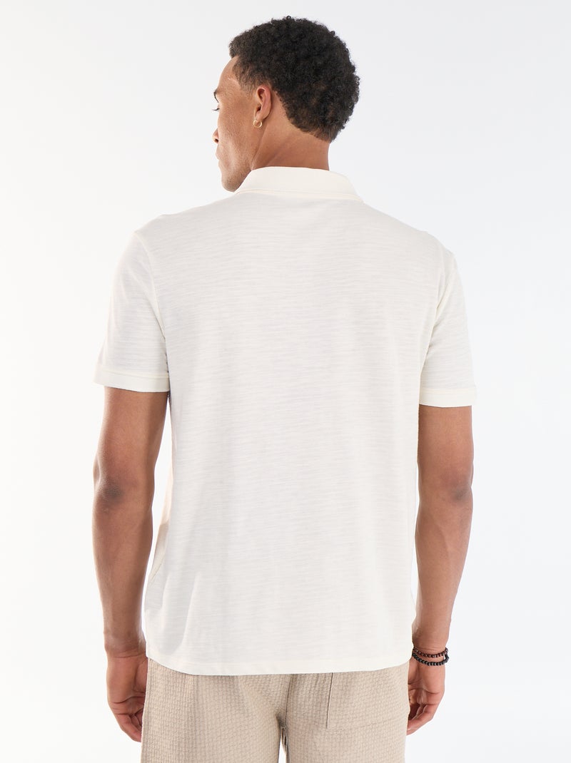 Polo liso de manga corta Blanco - Kiabi