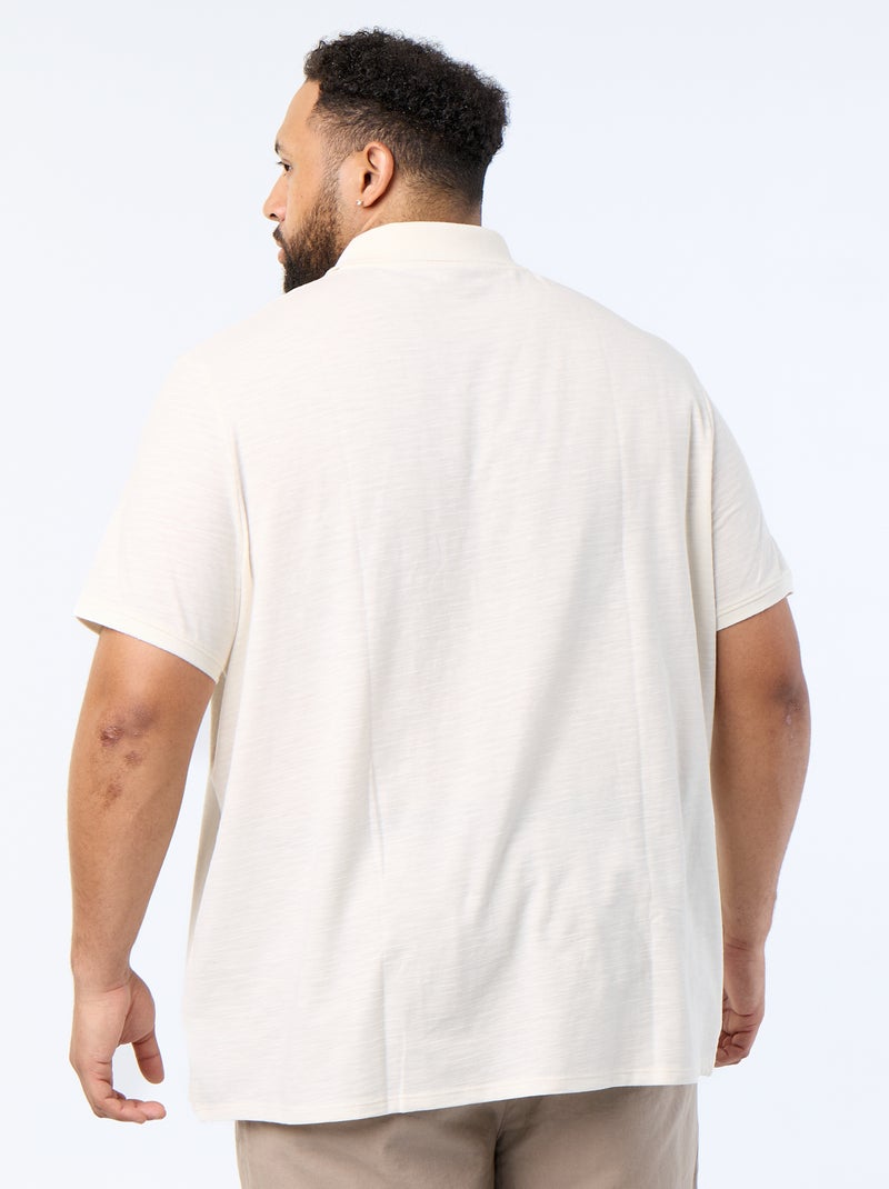 Polo liso de manga corta Blanco - Kiabi