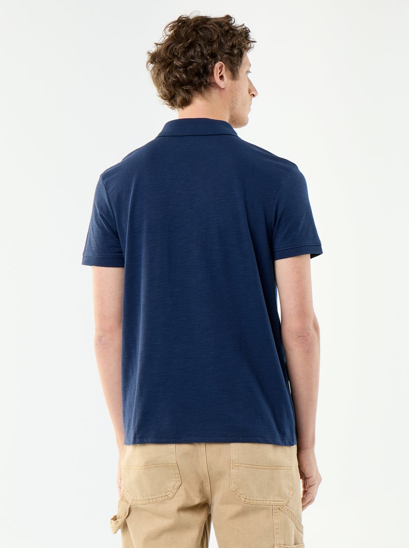 Polo liso de manga corta Negro - Kiabi