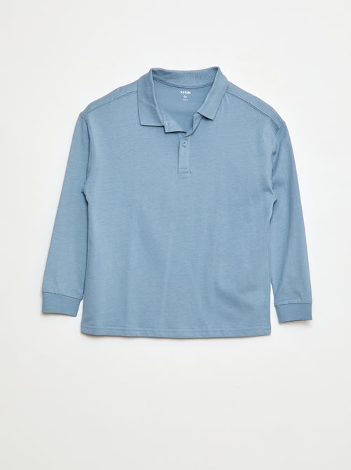 Polo liso de manga larga - Kiabi