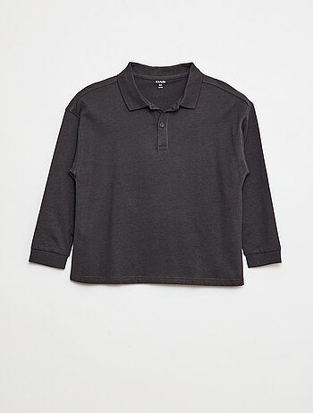 Polo liso de manga larga