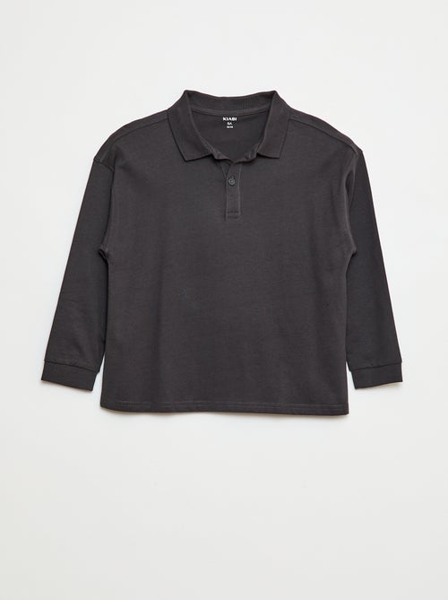 Polo liso de manga larga - Kiabi