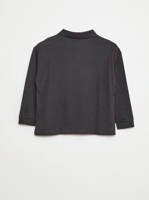 Polo liso de manga larga - Kiabi