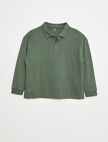 Polo liso de manga larga