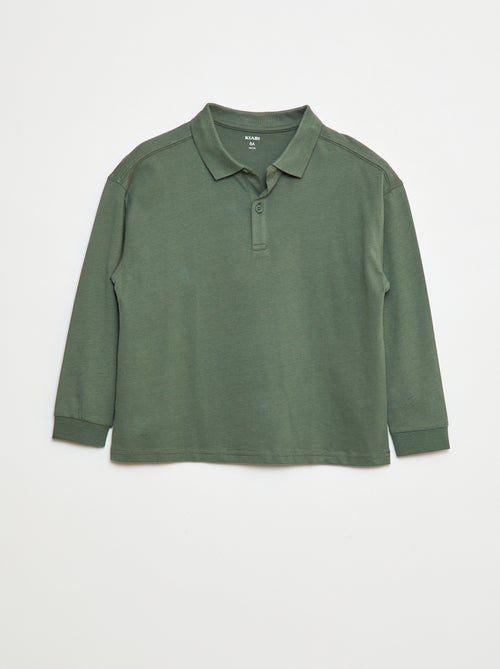 Polo liso de manga larga - Kiabi