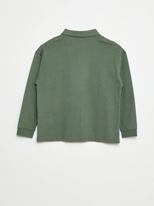 Polo liso de manga larga - Kiabi