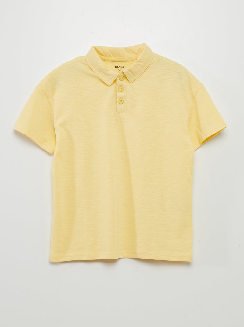 Polo liso de punto AMARILLO - Kiabi