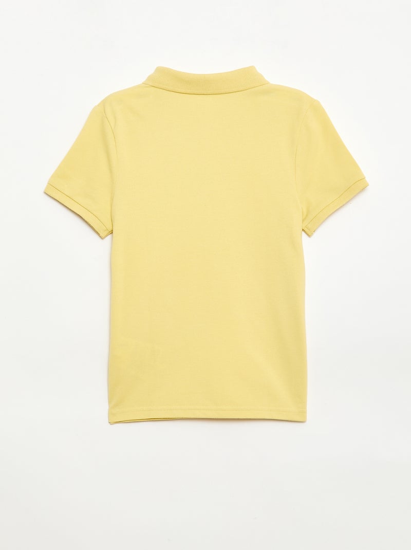Polo liso de punto de piqué Amarillo - Kiabi