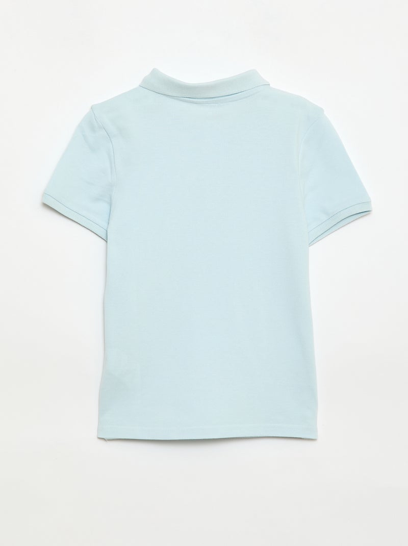 Polo liso de punto de piqué Azul - Kiabi