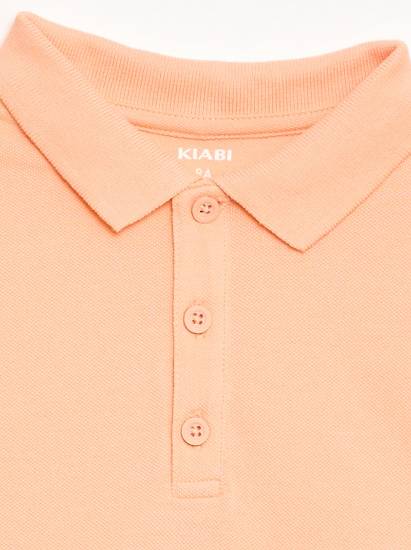 Polo liso de punto de piqué Melocotón - Kiabi