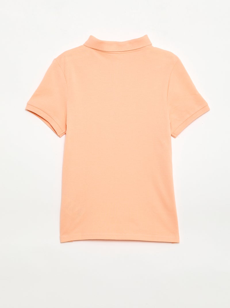 Polo liso de punto de piqué Melocotón - Kiabi