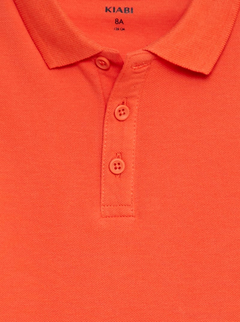Polo liso de punto de piqué ROJO - Kiabi