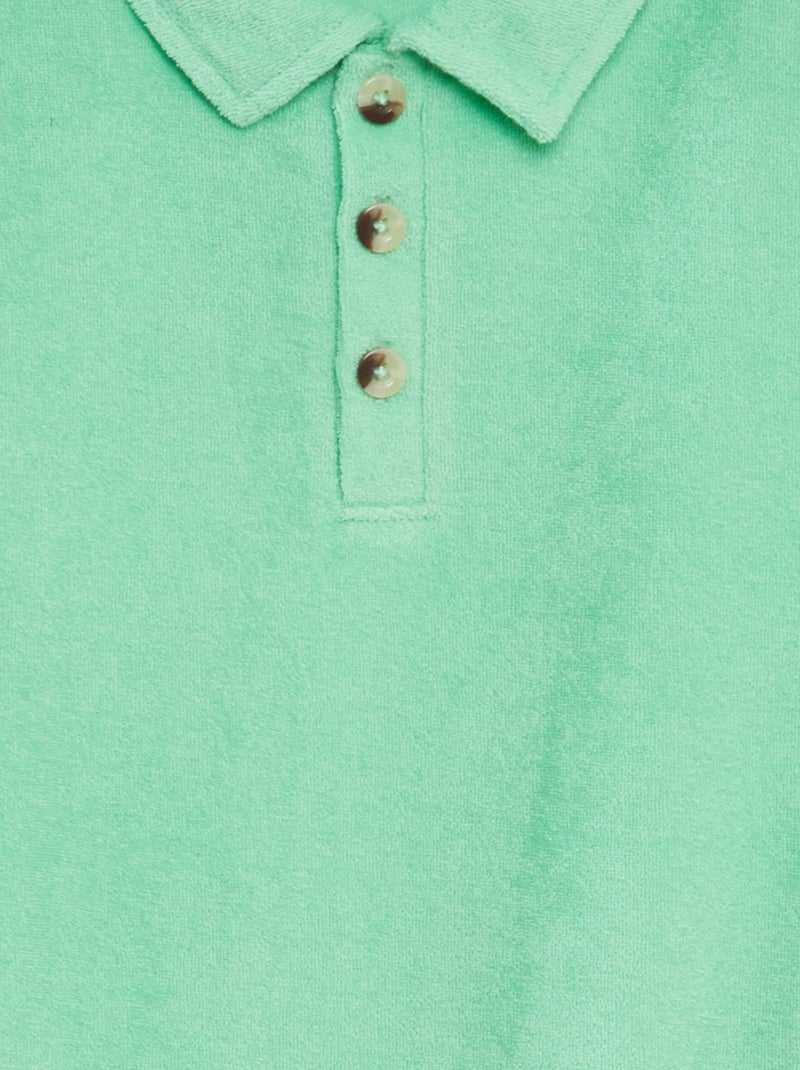 Polo liso de rizo VERDE - Kiabi