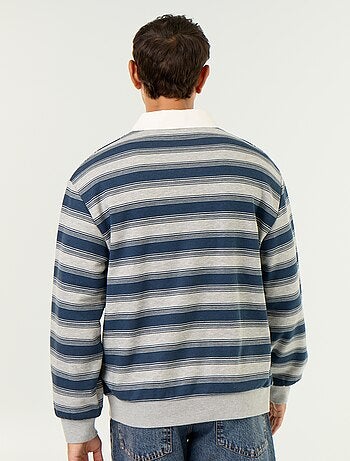 Polo liso estilo rugby de manga larga