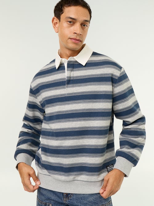 Polo liso estilo rugby de manga larga - Kiabi