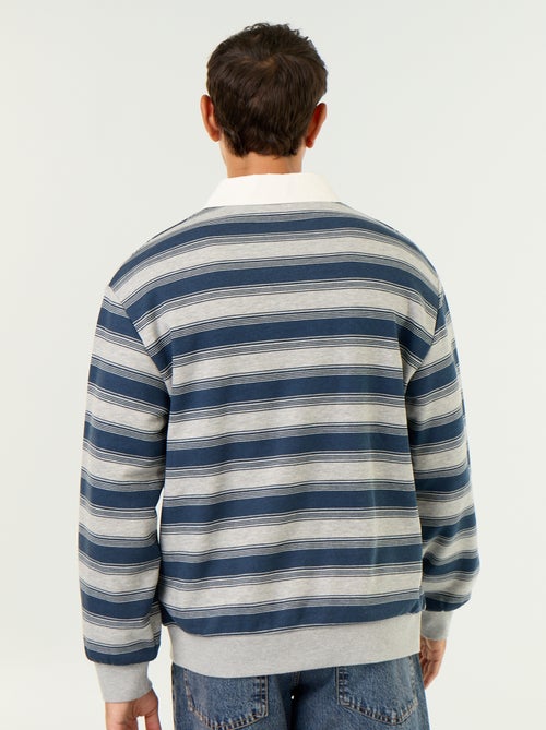 Polo liso estilo rugby de manga larga - Kiabi