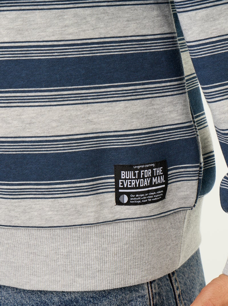 Polo liso estilo rugby de manga larga Azul - Kiabi