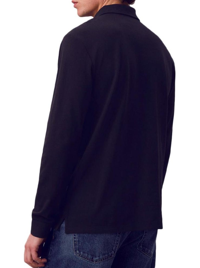 Polo Manga Larga Calvin Klein de Hombre Casual Piqué Negro - Kiabi