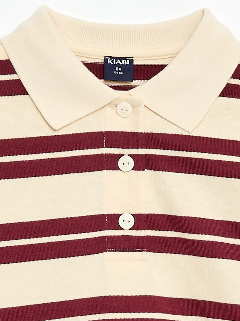 Polo oversize a rayas Rojo - Kiabi