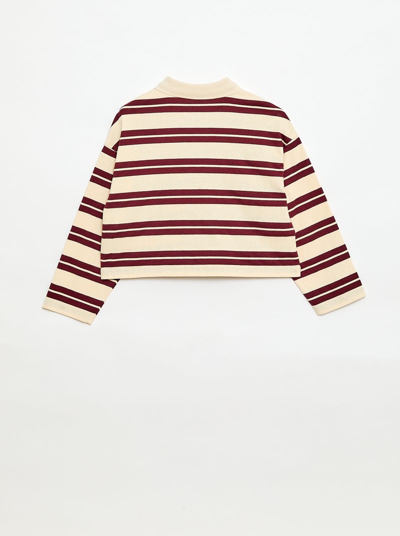 Polo oversize a rayas Rojo - Kiabi
