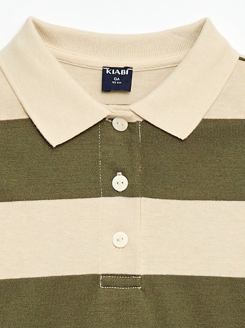 Polo oversize a rayas Verde - Kiabi
