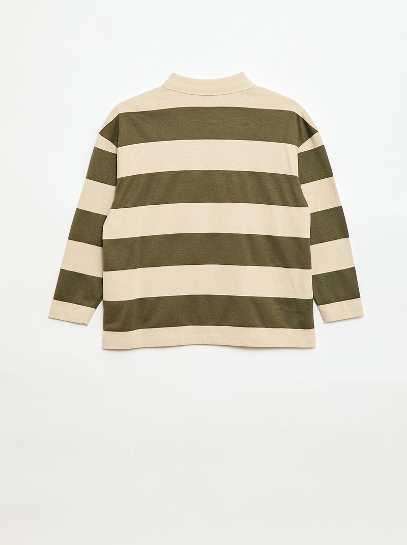 Polo oversize a rayas Verde - Kiabi