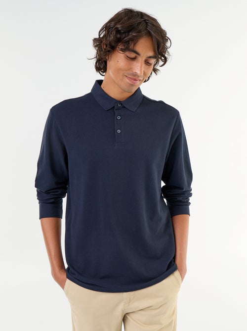 Polo piqué de manga larga - Kiabi