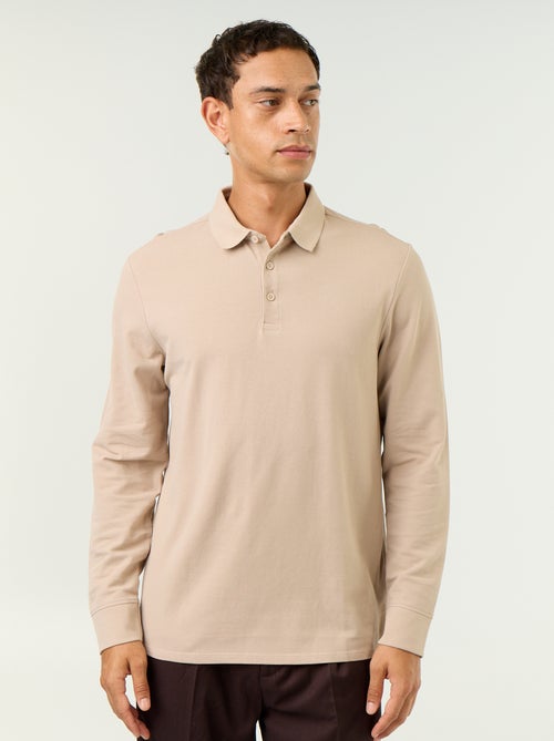 Polo piqué de manga larga - Kiabi Polo piqué de manga larga - Kiabi