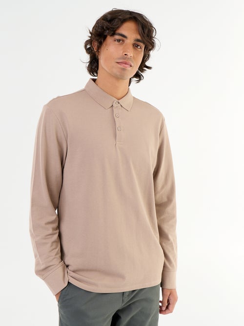 Polo piqué de manga larga - Kiabi