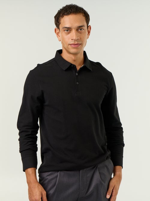 Polo piqué de manga larga - Kiabi
