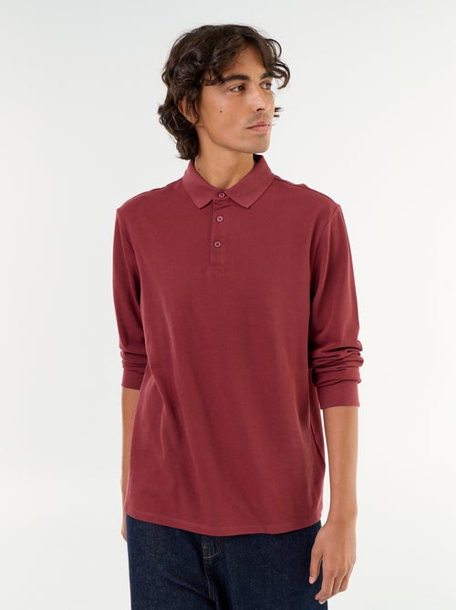 Polo piqué de manga larga - Kiabi